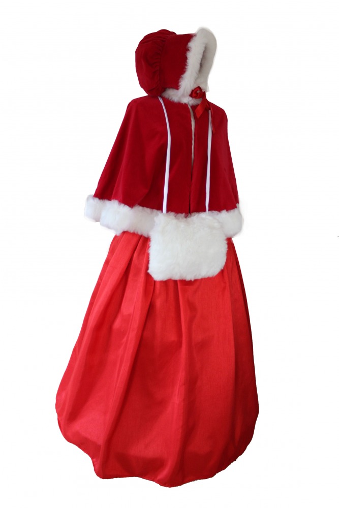 Ladies Victorian Dickensian Carol Singer School Mistress Day Costume Size 6 - 10 Image